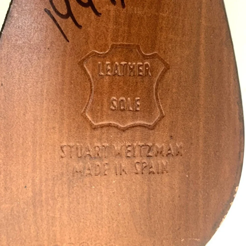 Stuart Weitzman Womans Size 5 1/2 B Gold Satin Square Toe Pumps High Heel Shoes - Picture 8 of 15